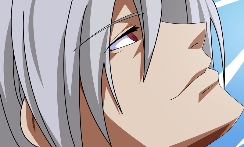 anime character with silver hair
