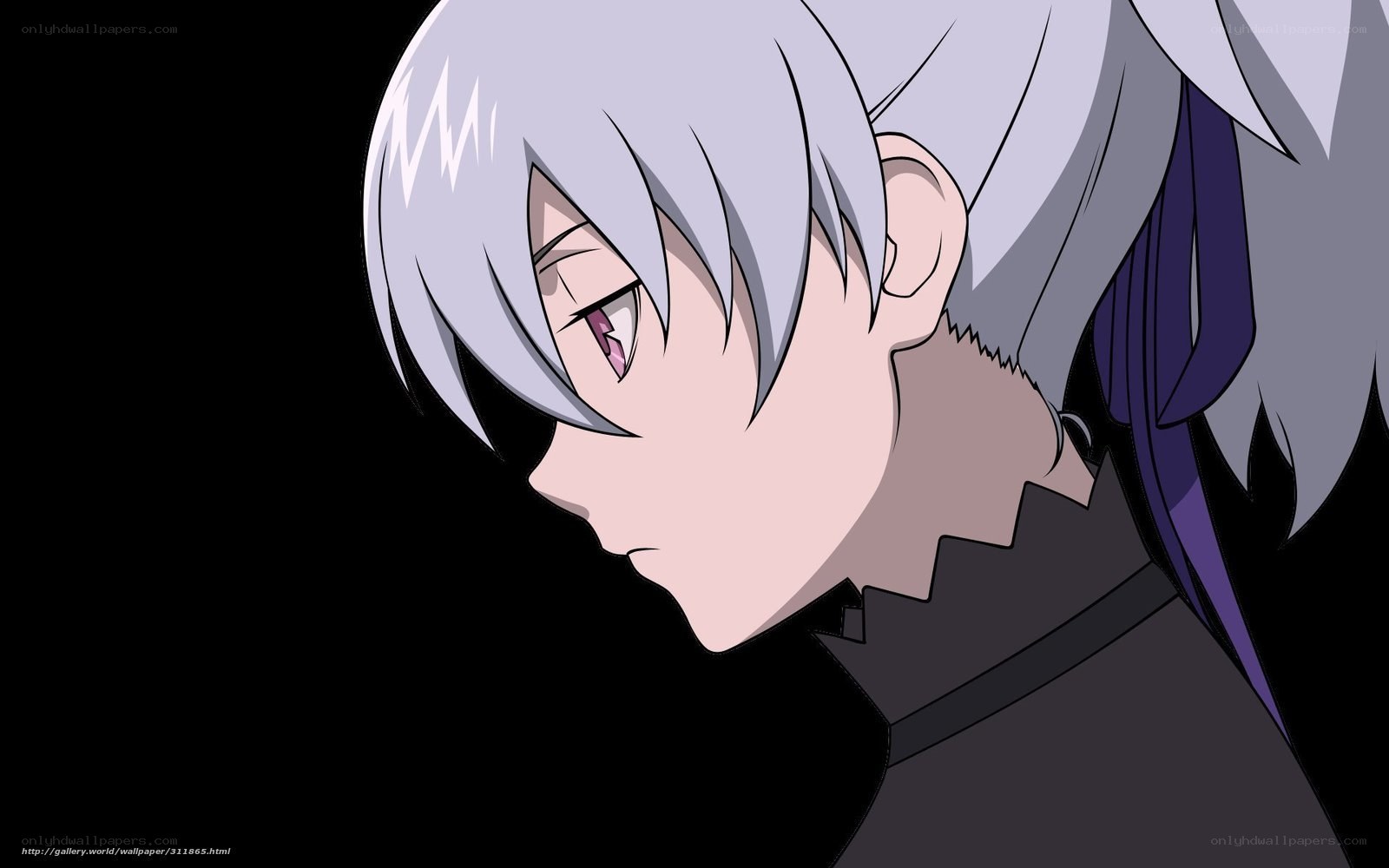 anime character with silver hair