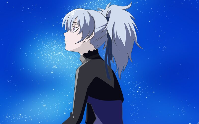 anime character with silver hair