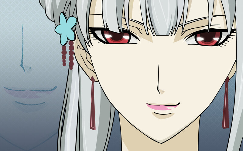 anime character with silver hair