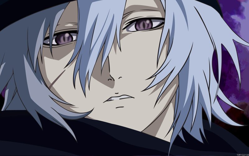 anime character with silver hair