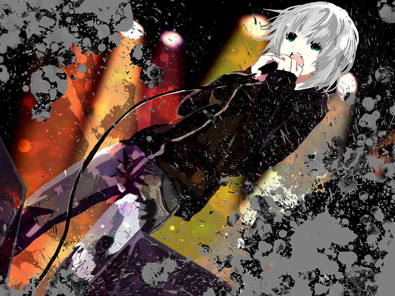 anime character with silver hair