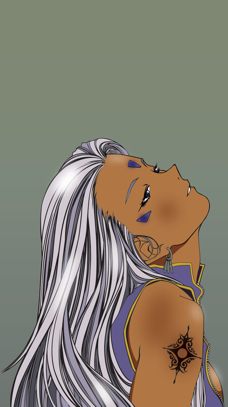 anime character with silver hair