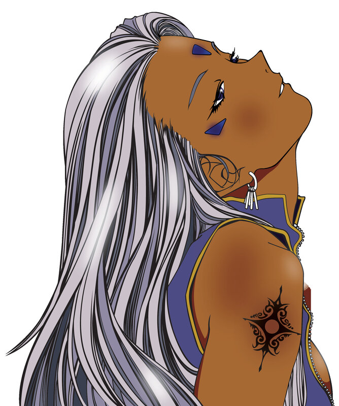 anime character with silver hair