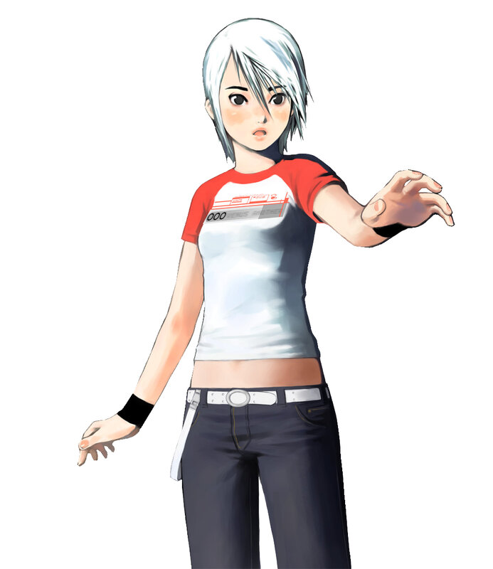 anime character with silver hair