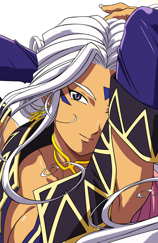 anime character with silver hair