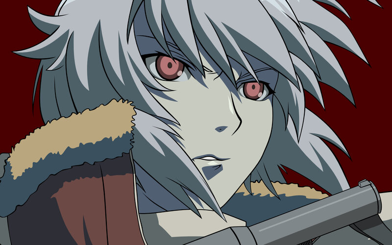 anime character with silver hair
