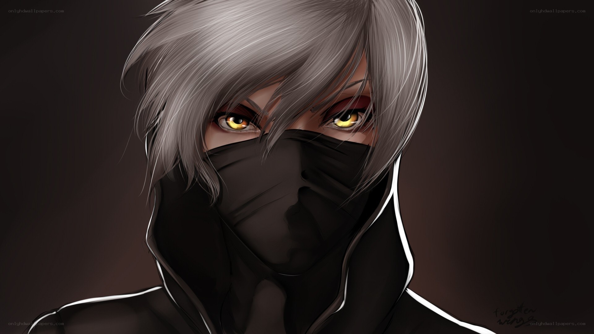anime character with silver hair