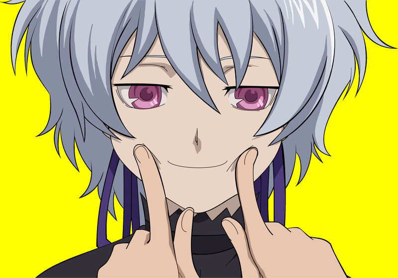 anime character with silver hair