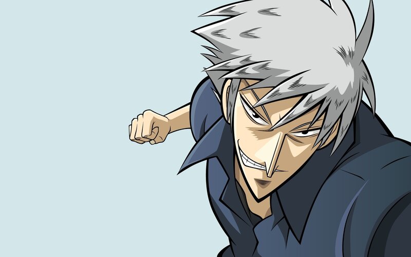 anime character with silver hair