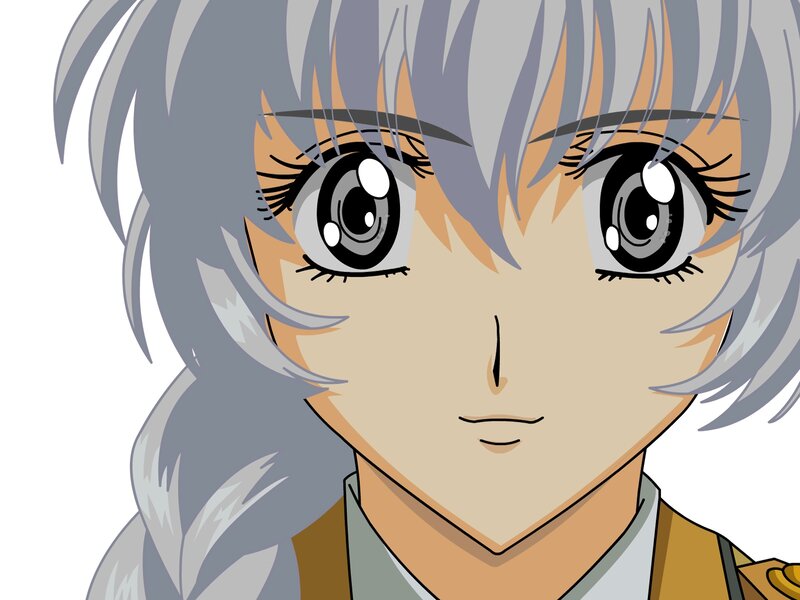 anime character with silver hair