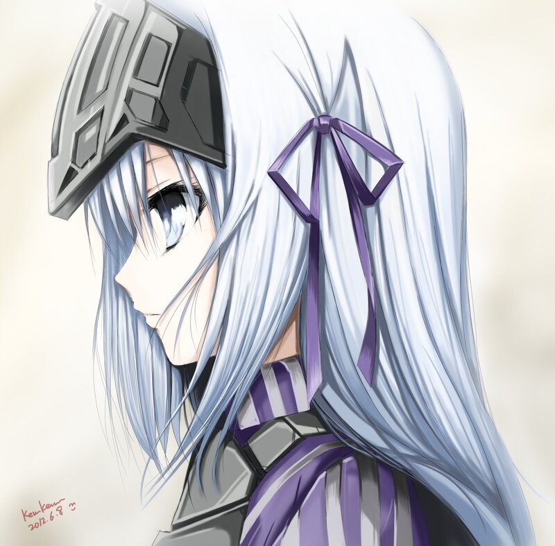 anime character with silver hair
