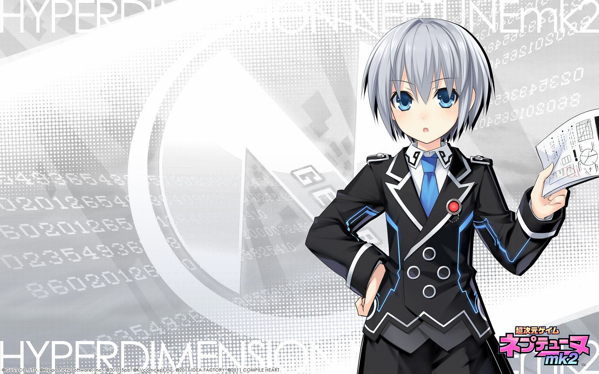 Anime character with silver hair