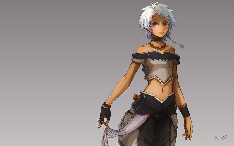 anime character with silver hair
