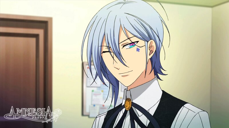 anime character with silver hair