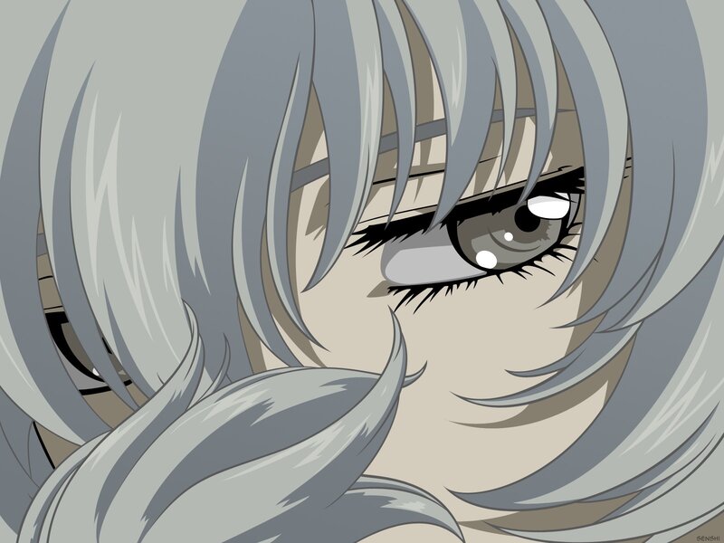 anime character with silver hair