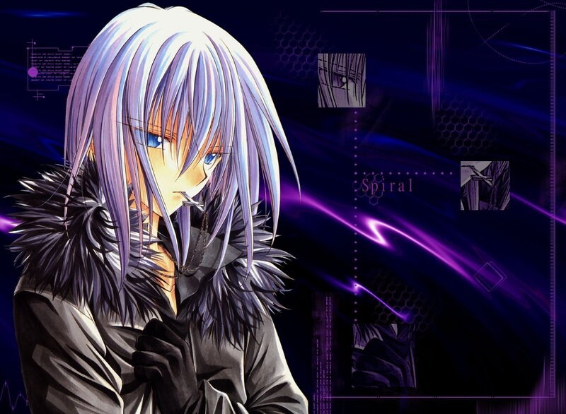 anime character with silver hair