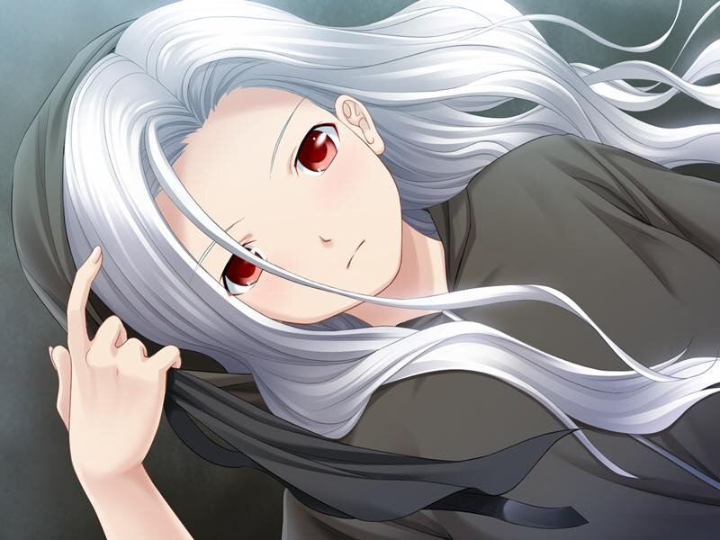 anime character with silver hair