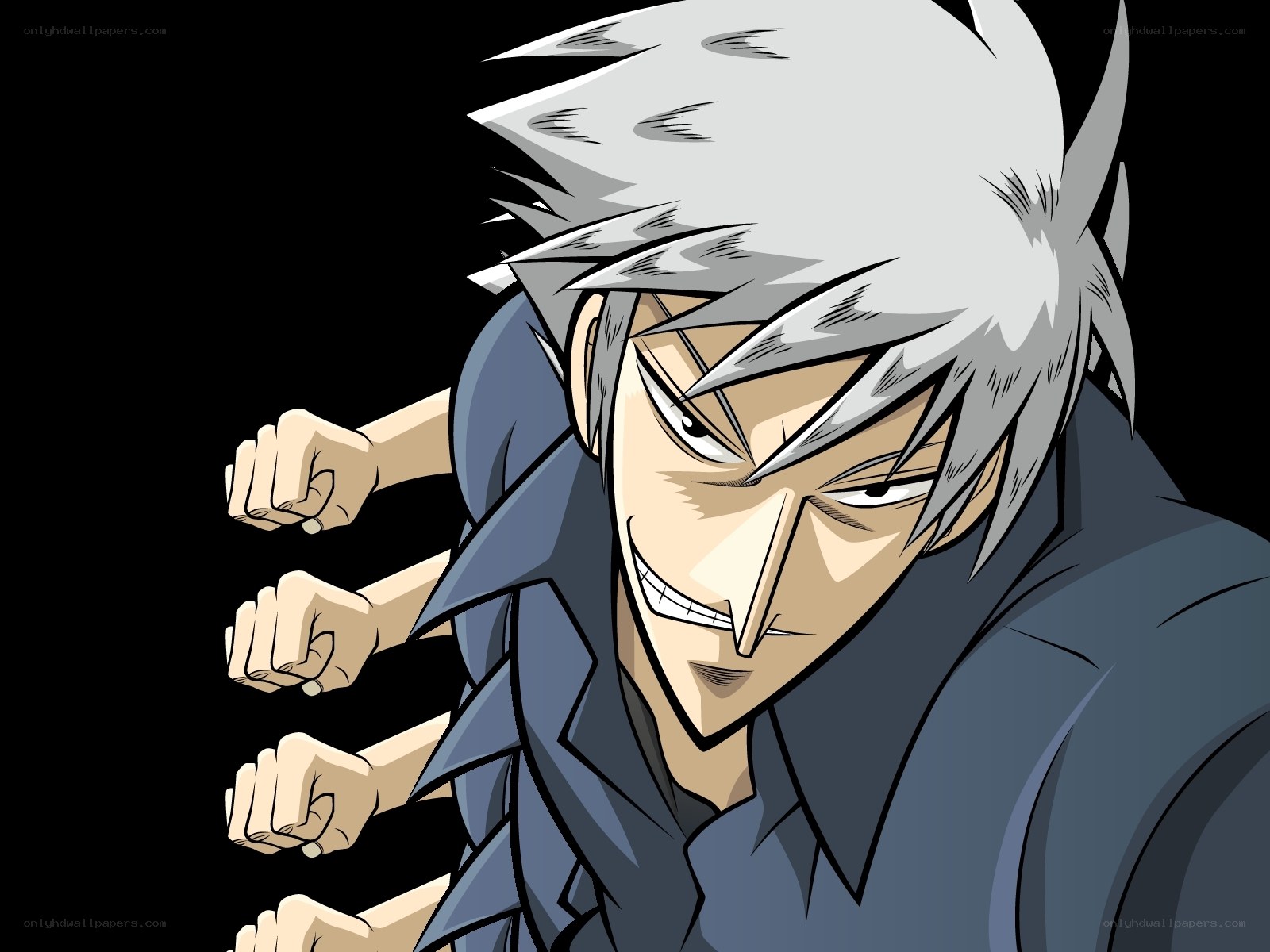 anime character with silver hair
