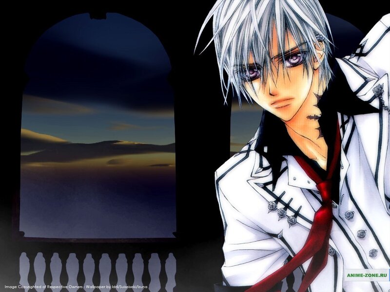 anime character with silver hair