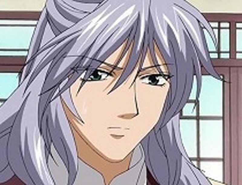 anime character with silver hair