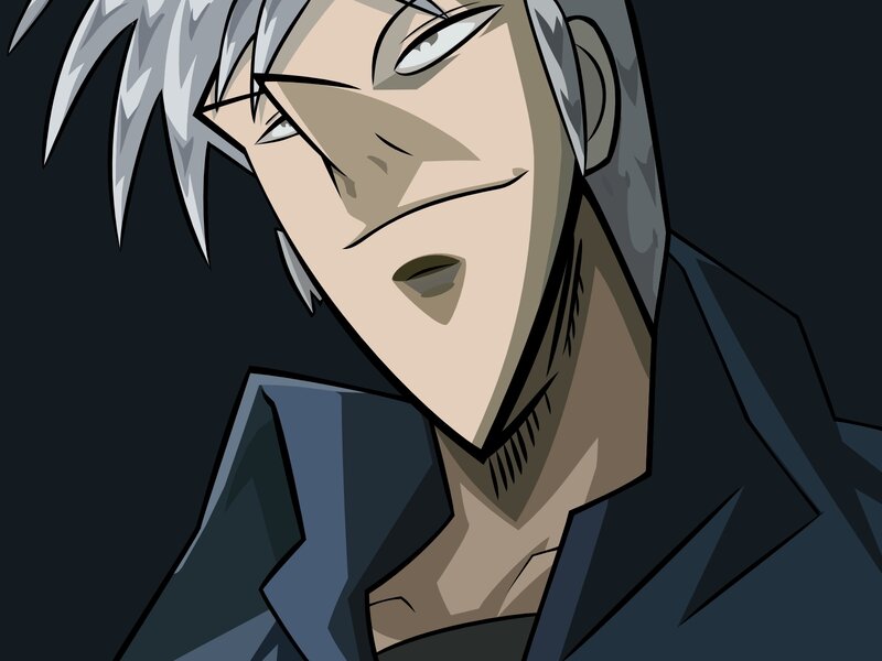 anime character with silver hair