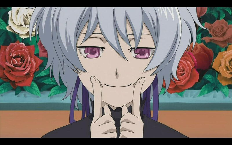 anime character with silver hair