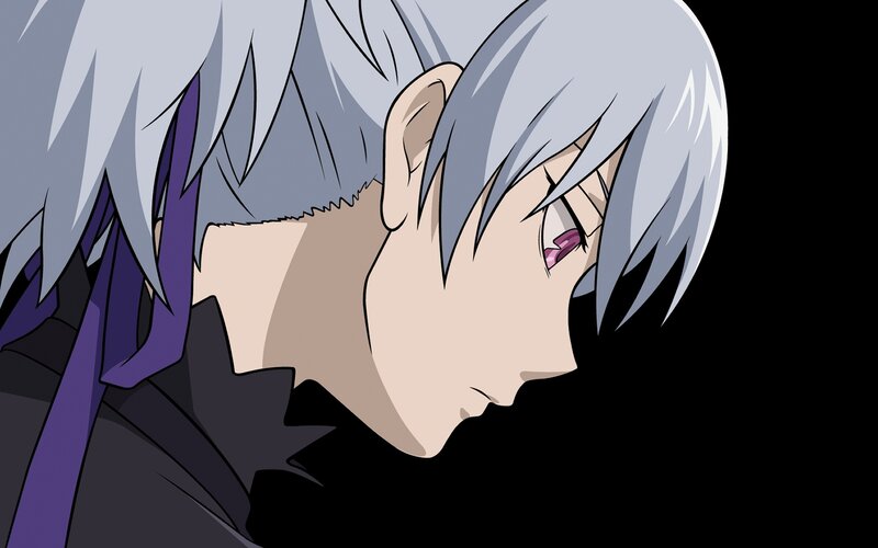 anime character with silver hair
