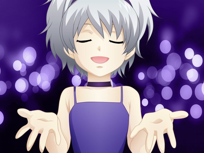 anime character with silver hair