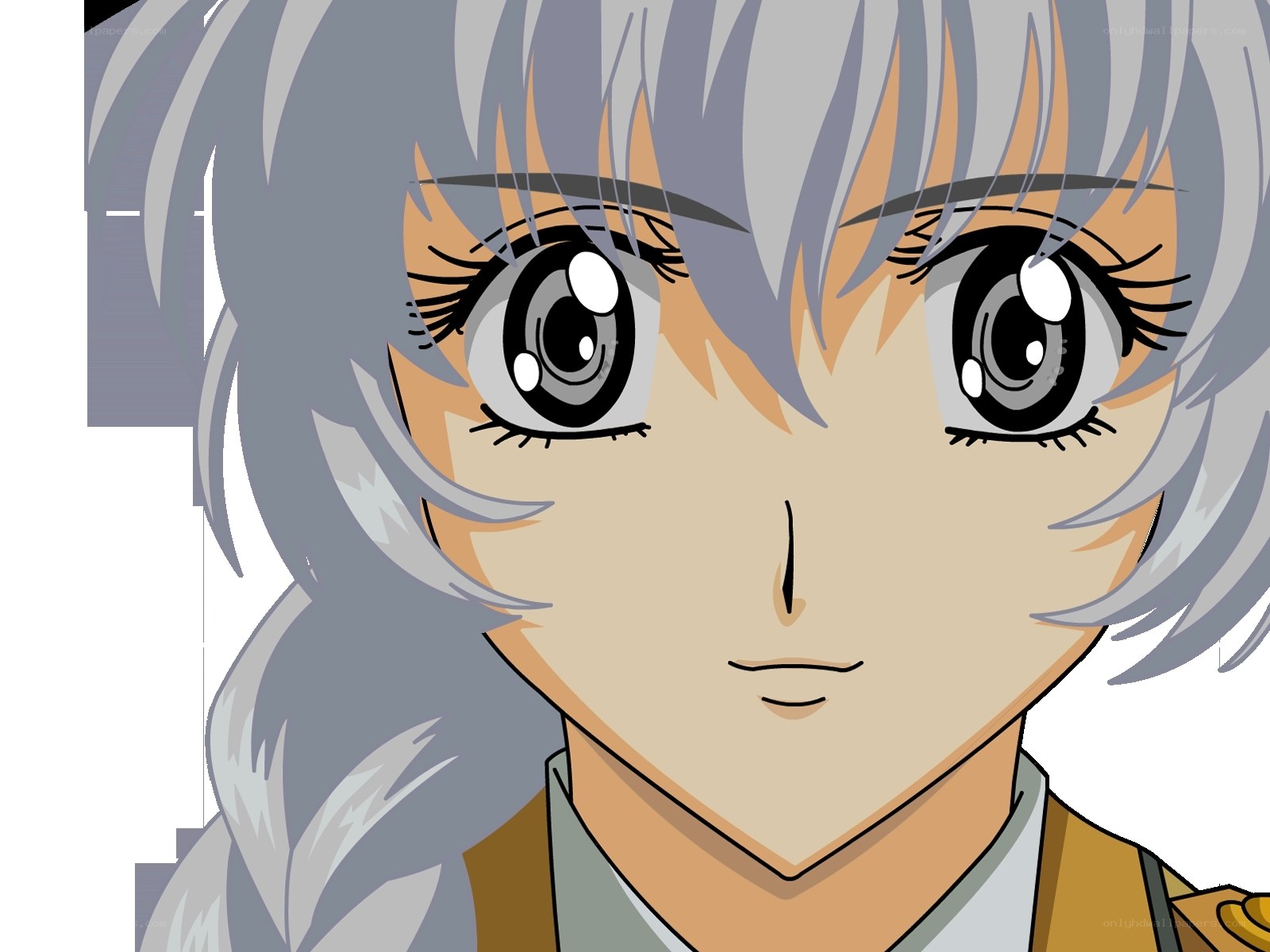 anime character with silver hair