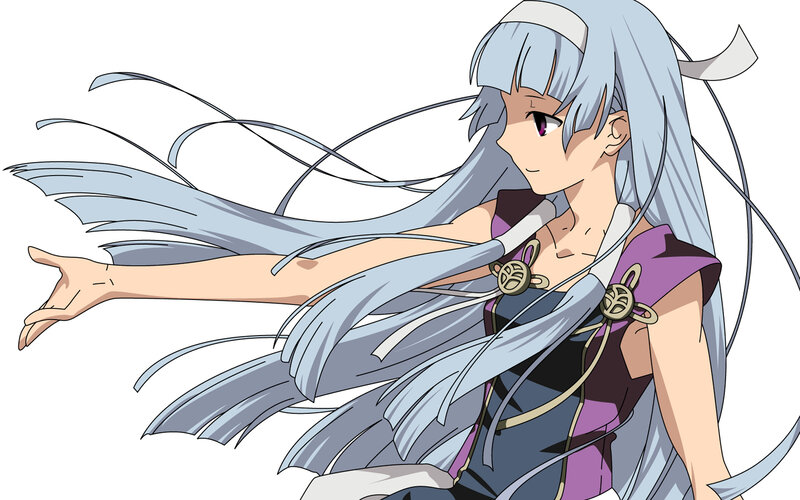 anime character with silver hair