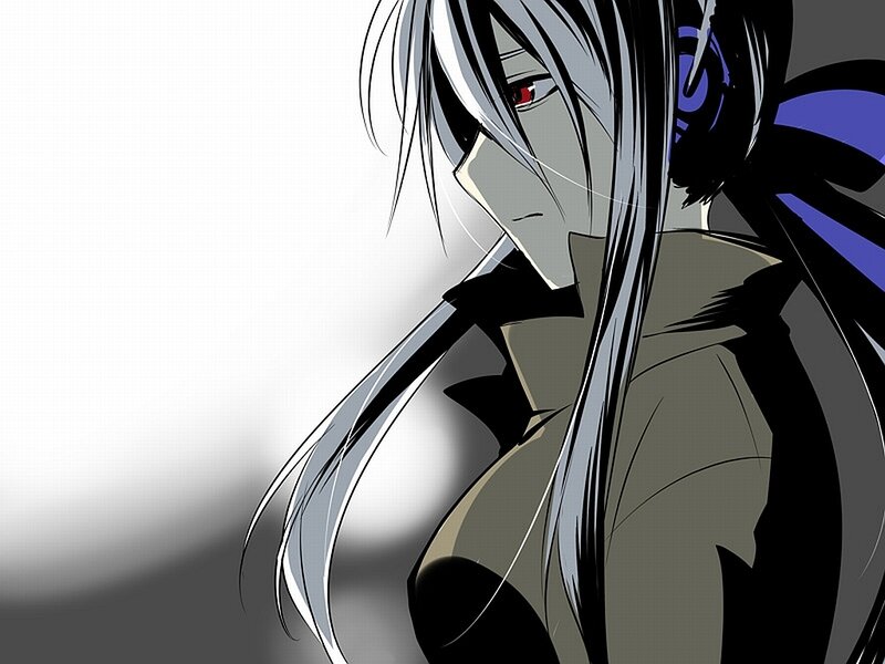 anime character with silver hair