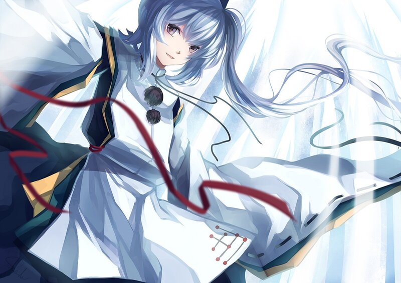 anime character with silver hair
