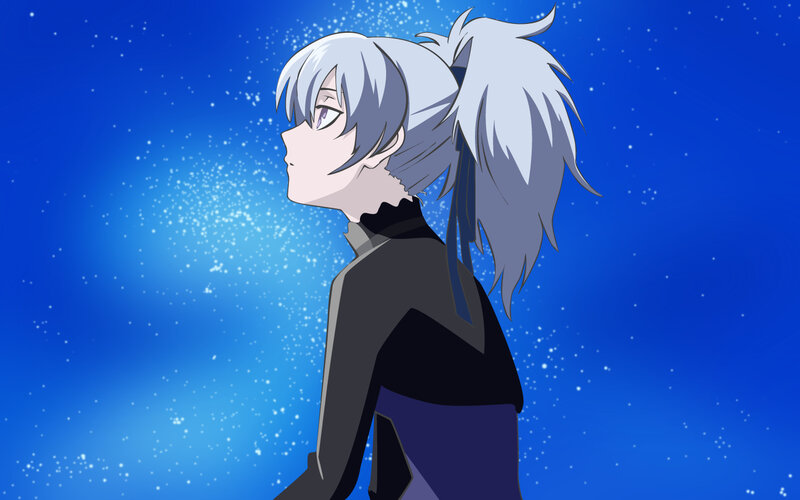 anime character with silver hair