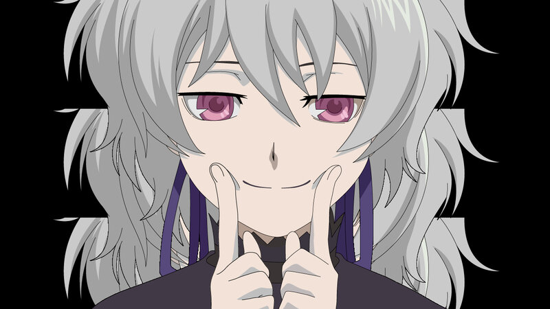anime character with silver hair
