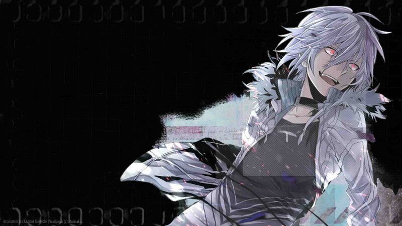 Anime Character with Silver Hair — Black, Dramatic, Silver Hair