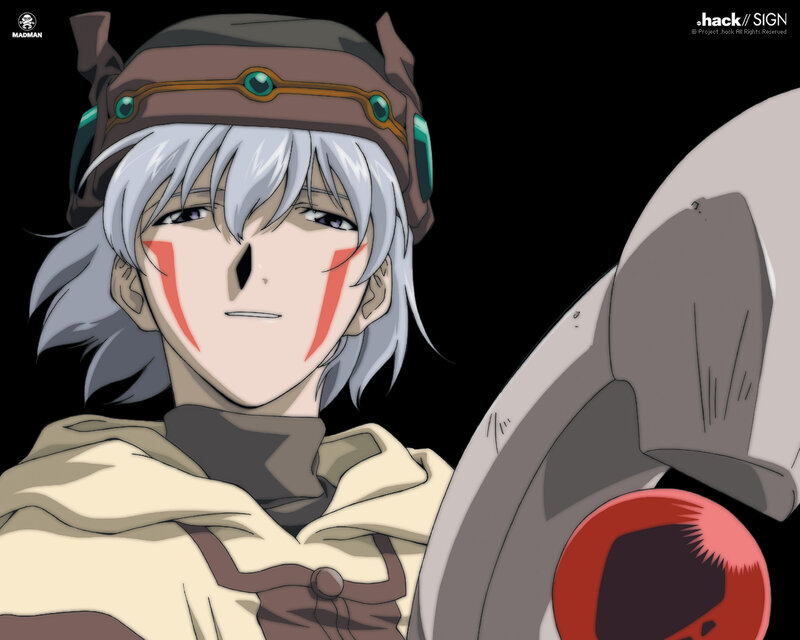 Anime Character with Silver Hair — Black, Serious, Silver Hair