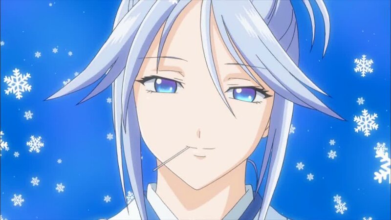 Anime Character with Silver Hair — Blue, Calm, Winter