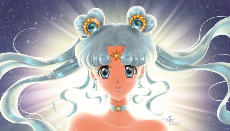 Anime Character with Silver Hair — Blue, Dramatic, Digital Art