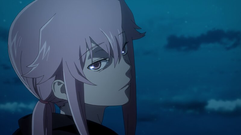 Anime Character with Silver Hair — Blue, Dramatic, Night, Night Sky