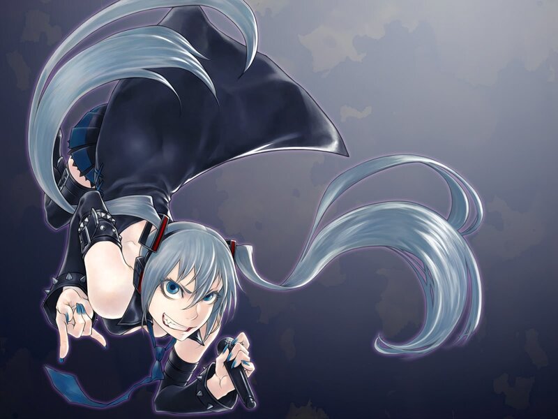 Anime Character with Silver Hair — Blue