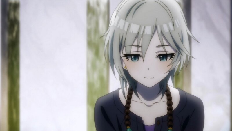 Anime Character with Silver Hair — Gray, Calm, Beads