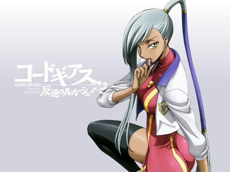 Anime Character with Silver Hair — Gray, Dramatic, Text
