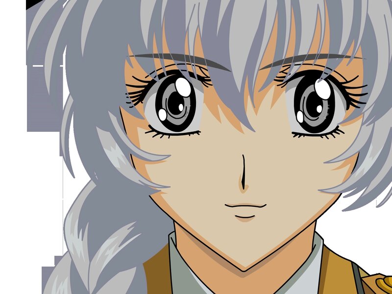 Anime Character with Silver Hair — Gray, Neutral, Eyes
