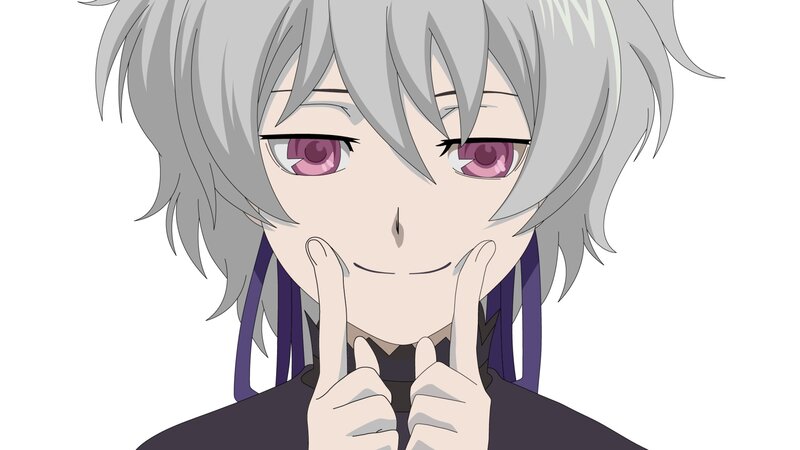 Anime Character with Silver Hair — Gray, Playful