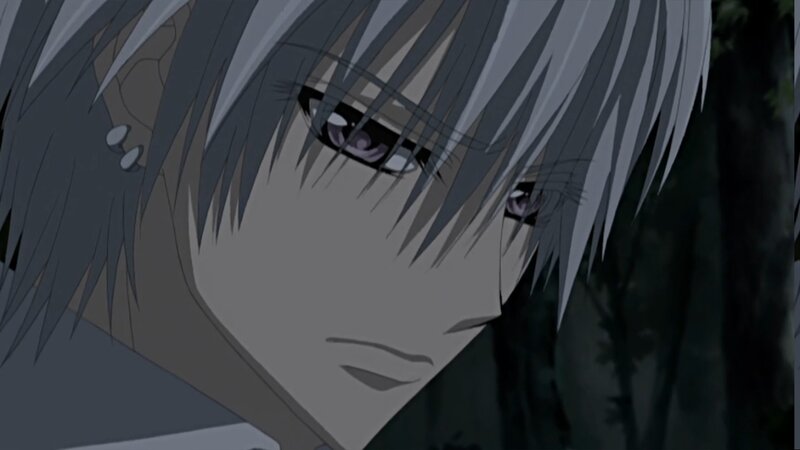Anime Character with Silver Hair — Gray, Serious