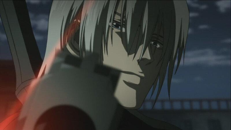 Anime Character with Silver Hair — Gray