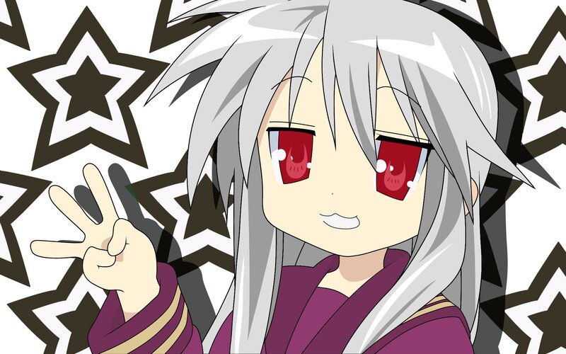 Anime Character with Silver Hair — Playful