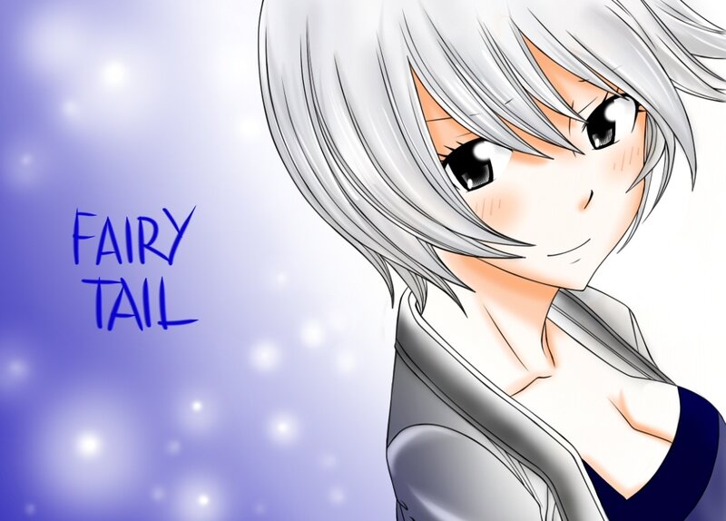 Anime Character with Silver Hair — Purple