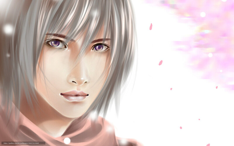Anime Character with Silver Hair — Serene, Spring